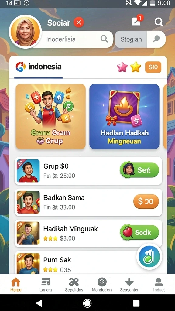Berinteraksi dengan teman di fitur multiplayer.