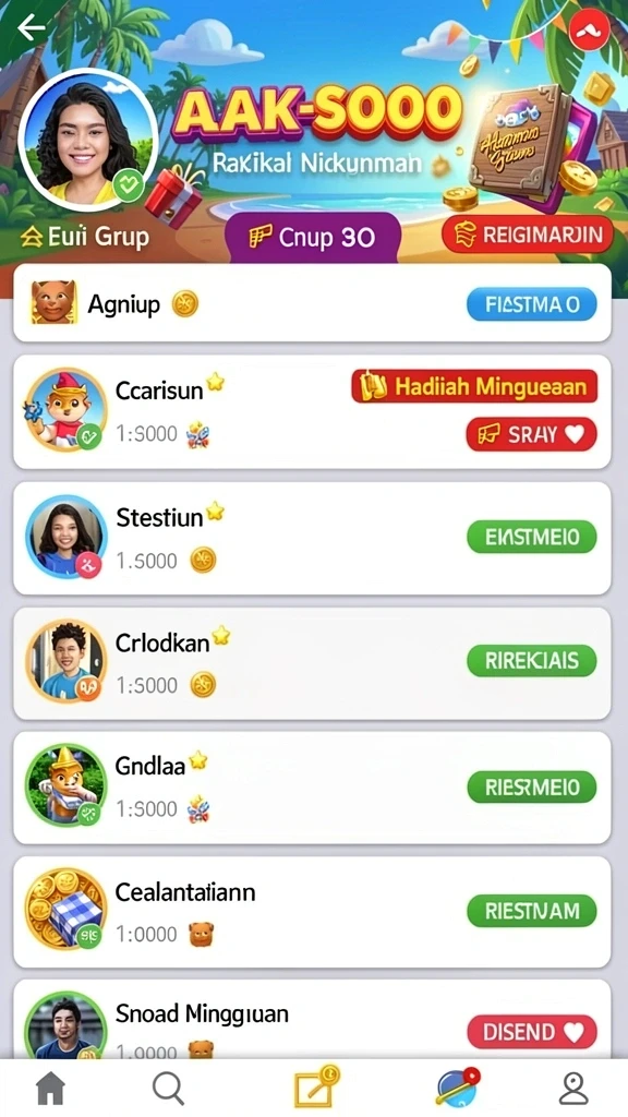 Sistem reward yang memotivasi untuk terus bermain.