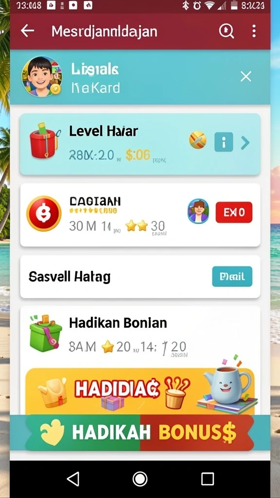 Screenshot menampilkan berbagai permainan yang tersedia.