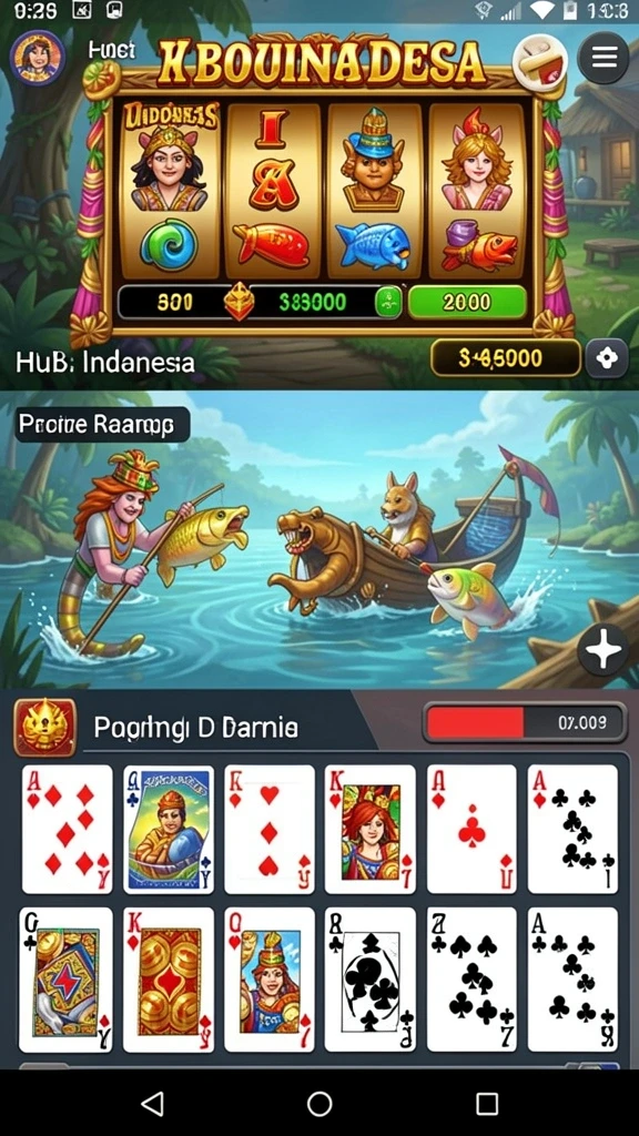 Menu level dengan berbagai tantangan menarik.