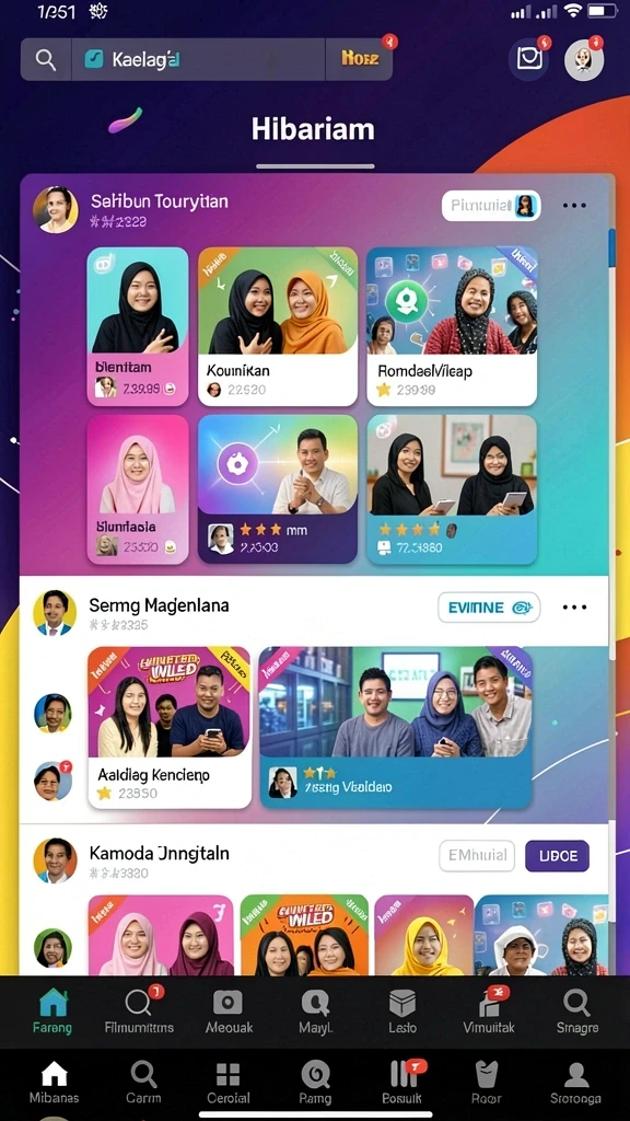 Tampilan permainan yang seru dan berbagai pilihan menarik.