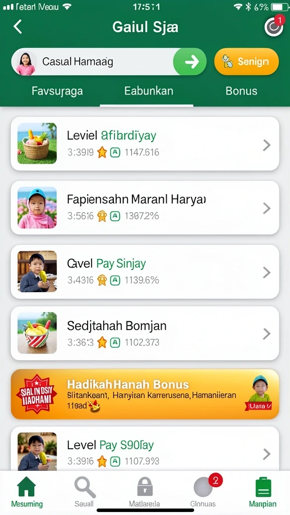 Fitur bonus menarik saat bermain.